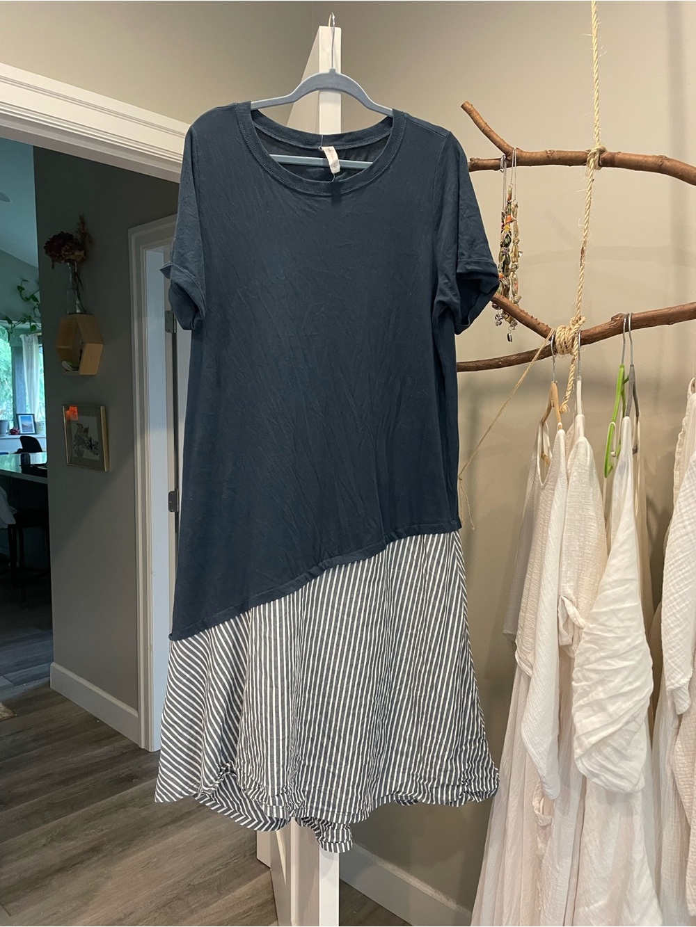 Anthro daily practice navy t-shirt dress L